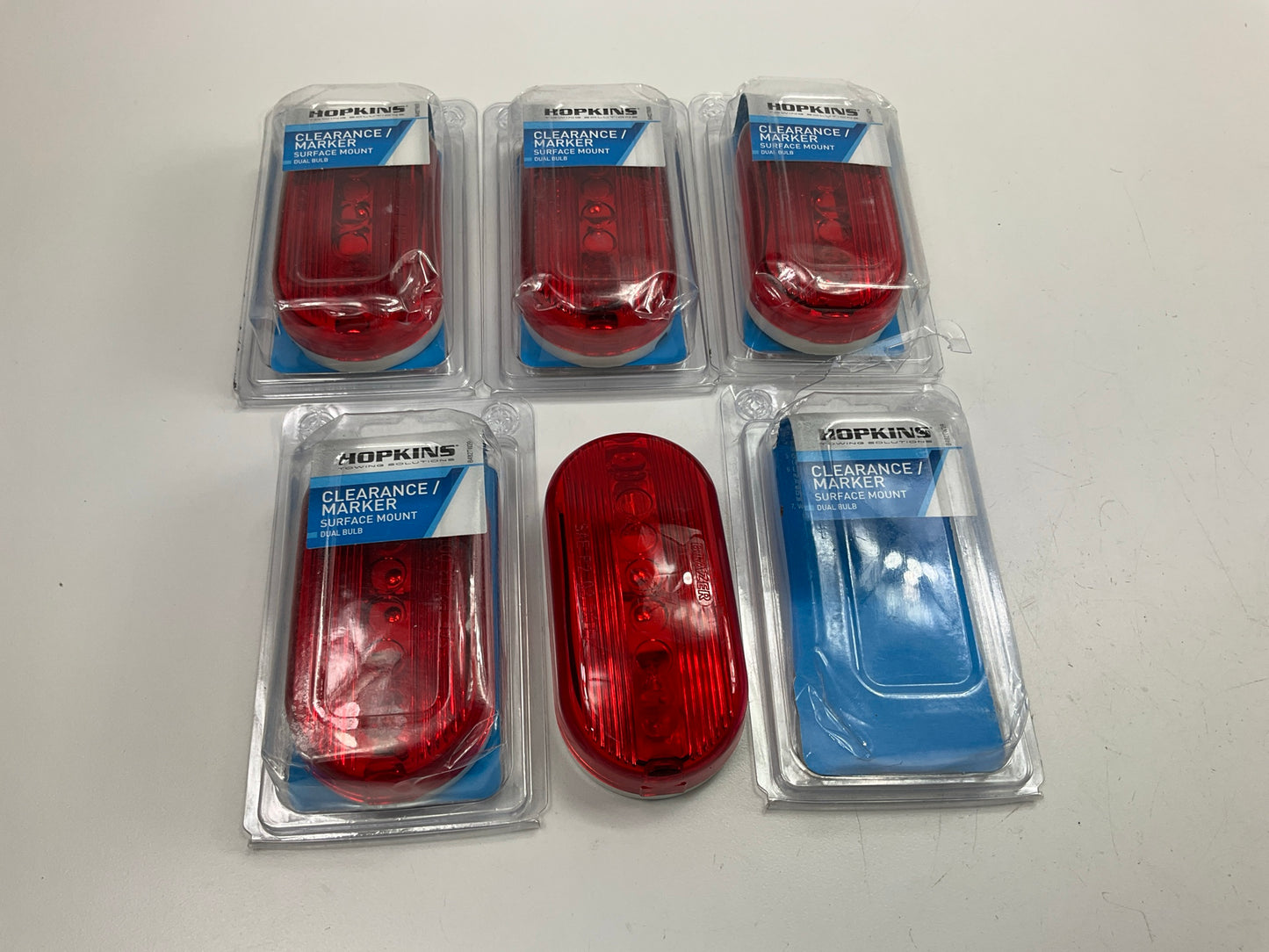 (5) Hopkins B482TW2R Towing Solutions Dual Bulb Clearance Lamp Light, 12V, Red