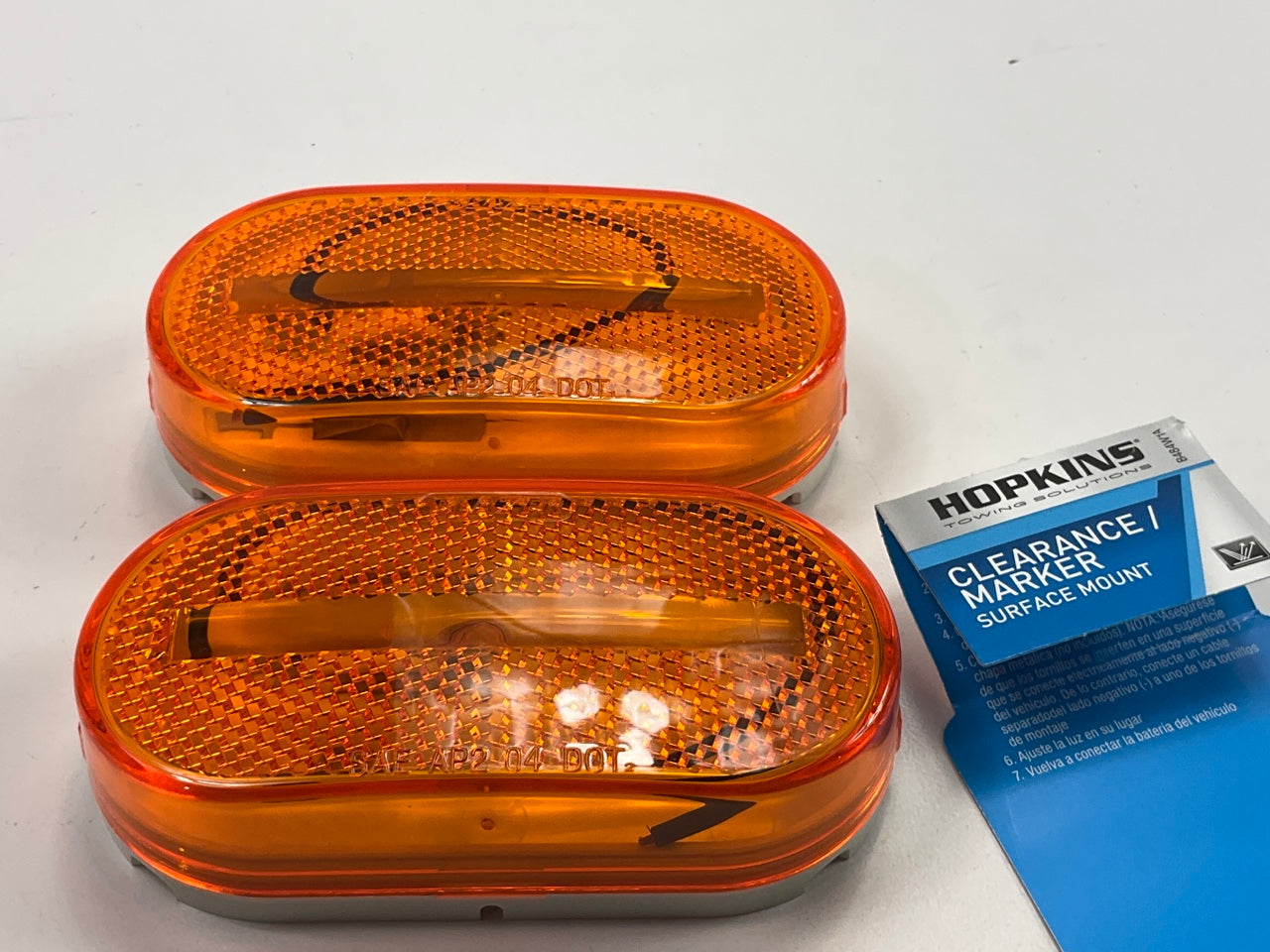 (2) Hopkins B484W1A Clearance Side Marker Amber Lamp 12V