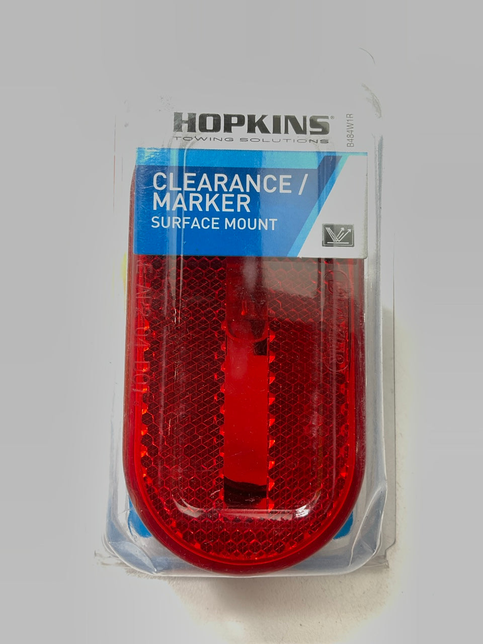 Hopkins B484W1R 4-1/8'' Oblong Clearance / Side Marker Red Light Lamp