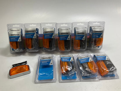 (10) Hopkins B485A Side Clearance Marker Light, Amber, W/ Bracket & Plug