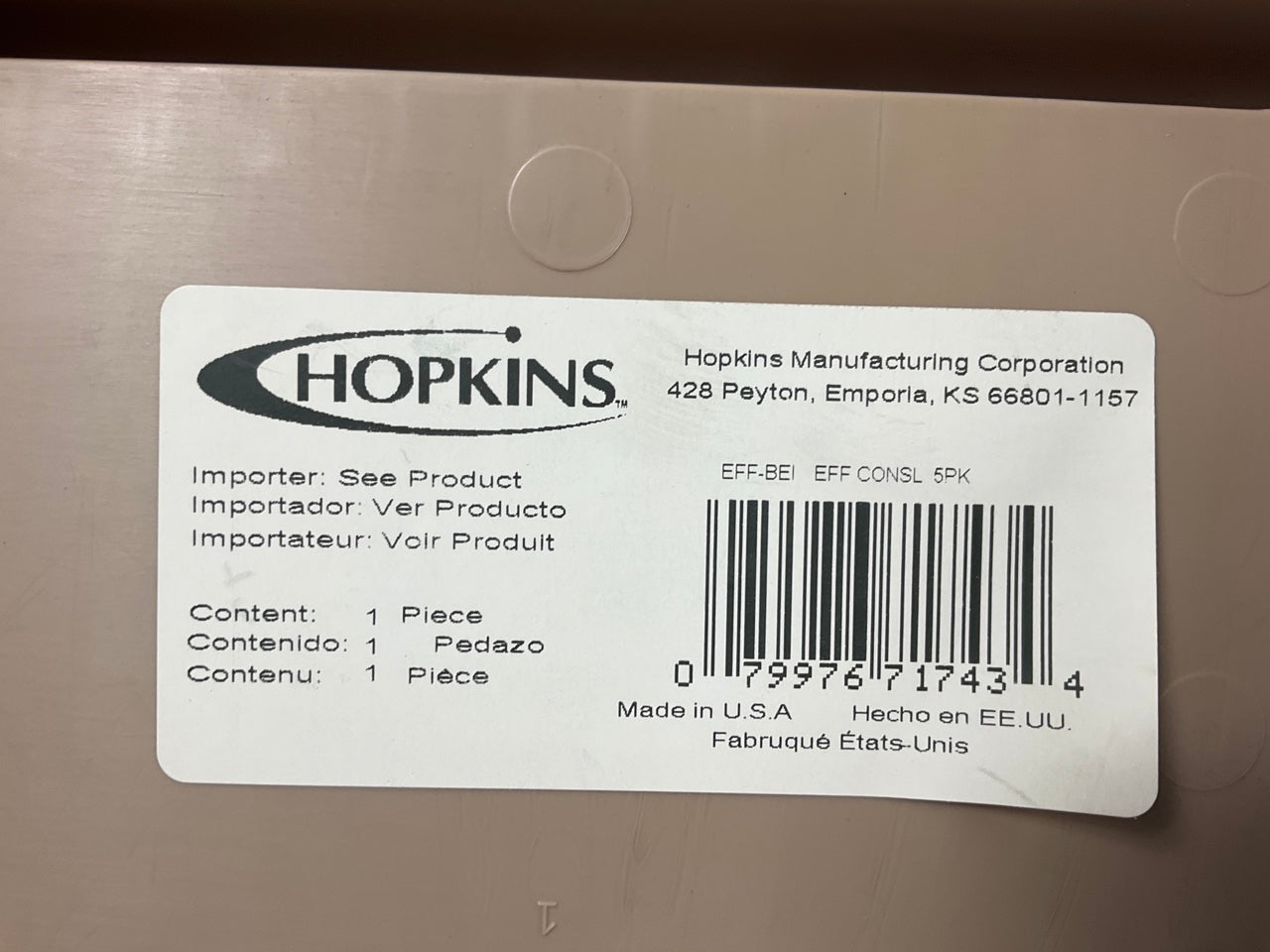 Hopkins EFF-BEI Console (Beige) Dual Double Universal Cupholder Cup Holder TAN