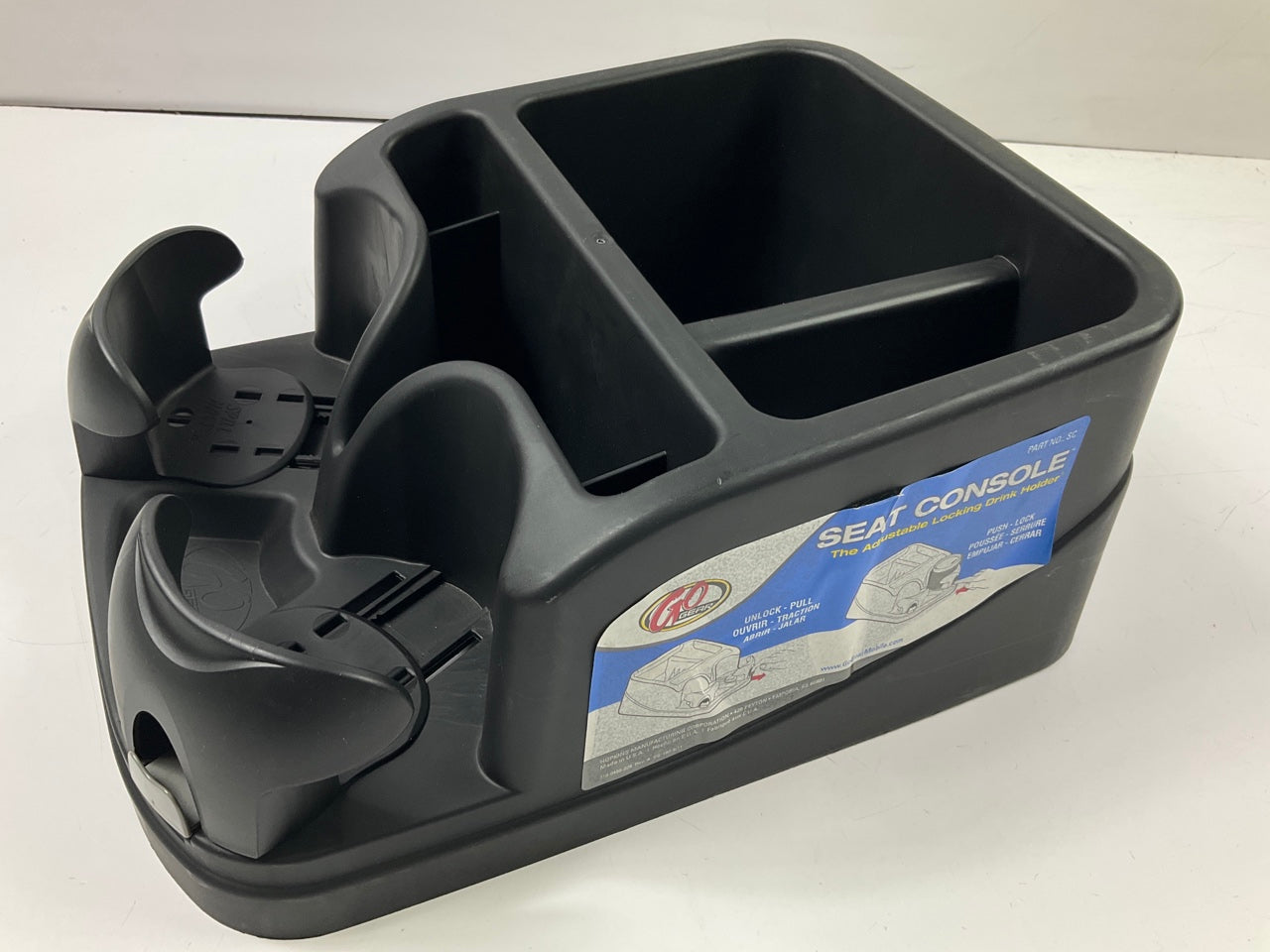 Hopkins SC-BLA GoGear Black Seat Console W/ Double Cup Holder - UNIVERSAL