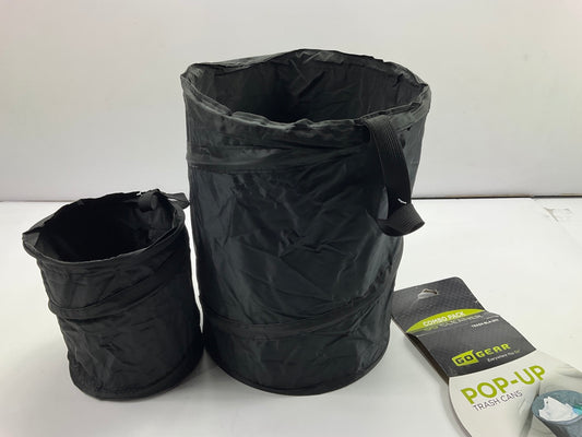 Go Gear Pop-Up Auto Truck SUV Trash Can, 2 Pack, 13'' & 8'' Mini Trash Cans