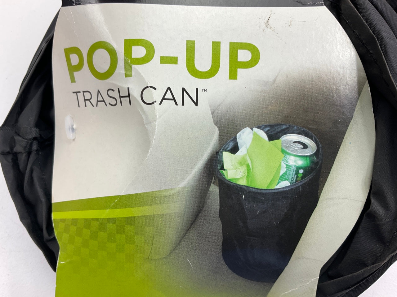 Hopkins TRASH-BLA, Pop-Up Round Trash Can, Collapsible, Black, 8'' Tall, 6'' Diam.
