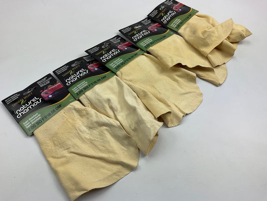 (5) TS10T Chamois Tanner's Select 3'' L X 6'' W Sheep Skin Natural Drying Towels