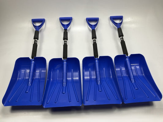 (4) PACK Hoppy 17211 Auto Emergency Snow Shovel W/ Extendable Handle BLUE COLOR