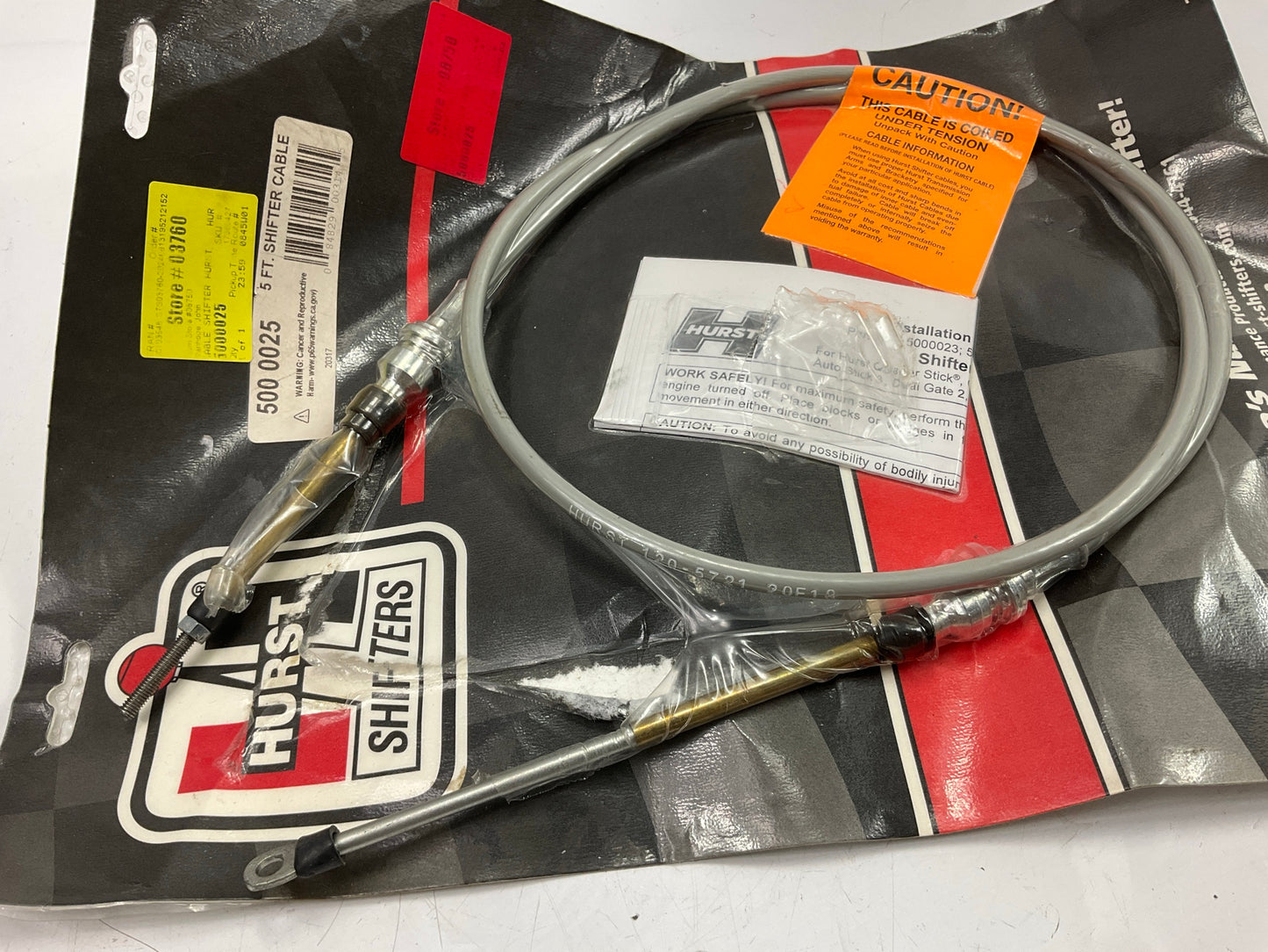 Hurst 5000025 Shifter Cable 5-Foot Length For Hurst Quarter Stick & Pistol Grip