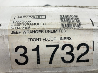 Husky Liners 31732 Front Rubber Floor Liner Mats Gray For 1997-06 Jeep Wrangler