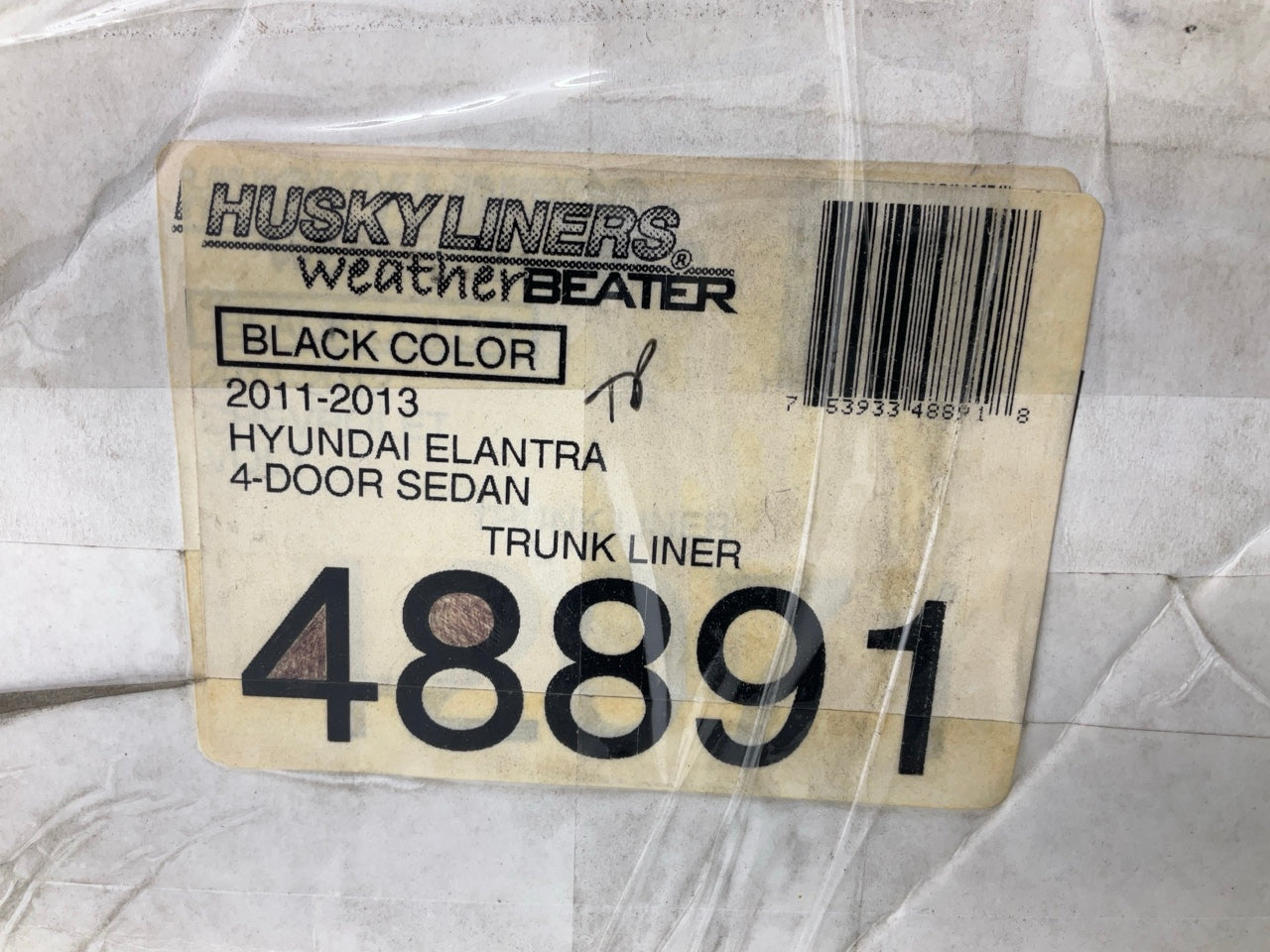 Husky 48891 Weatherbeater Rubber Trunk Cargo Liner Mat For 11-16 Hyundai Elantra