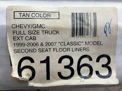 Husky 61363 Rear TAN Rubber Floor Liner Mats 99-07 Silverado Sierra 1500 EXT CAB
