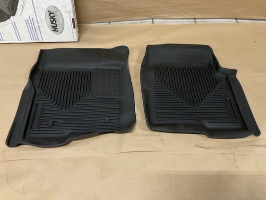 Husky 53311 Front Rubber Black Floor Liner Mats - 2009-2014 Ford F-150