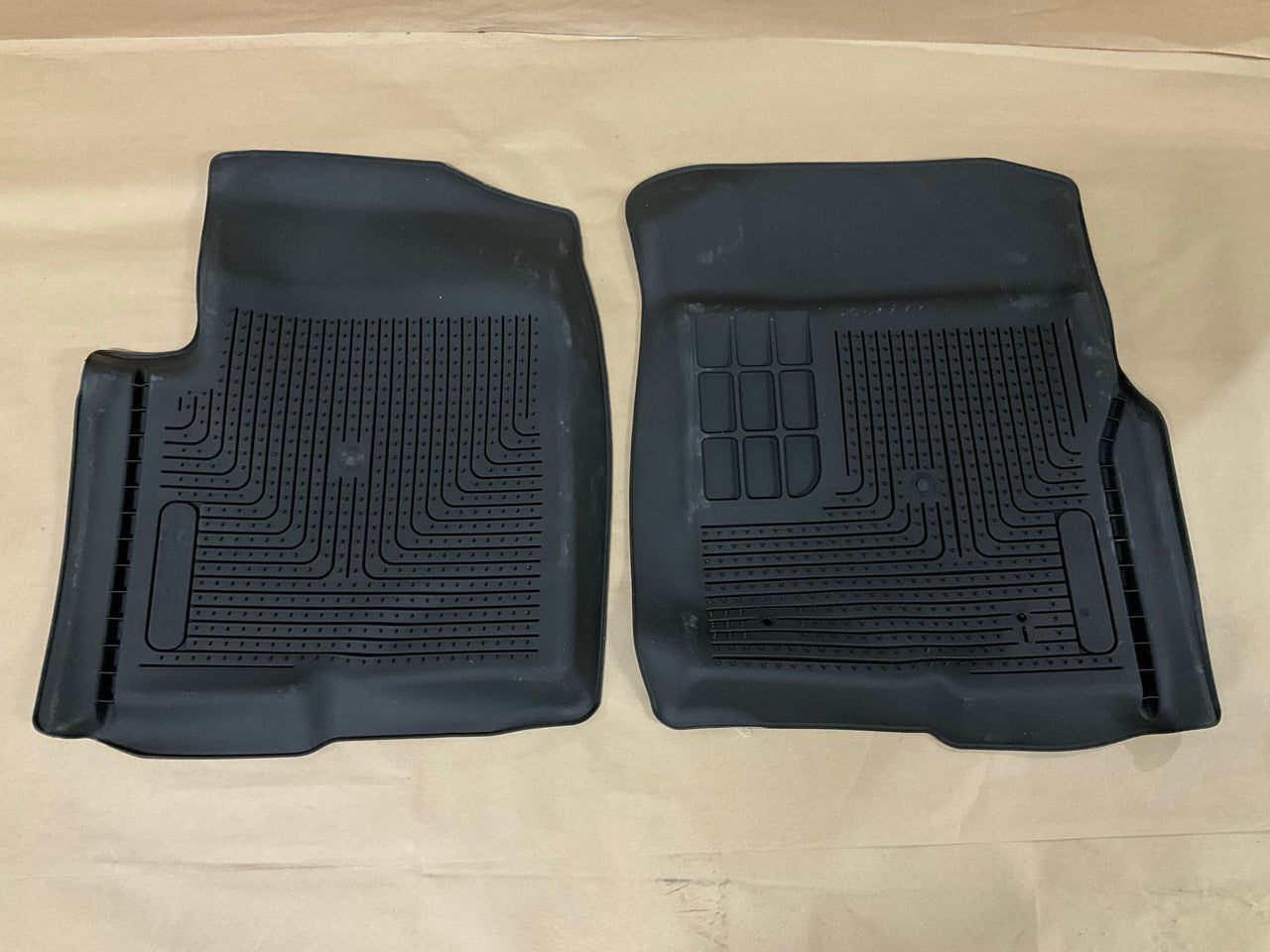 Husky 53311 Front Rubber Black Floor Liner Mats - 2009-2014 Ford F-150