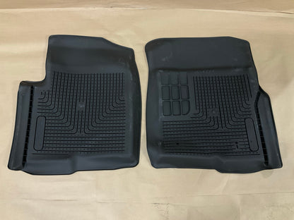 Husky 53311 Front Rubber Black Floor Liner Mats - 2009-2014 Ford F-150