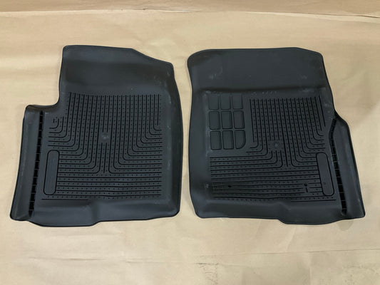 Husky 53311 Front Rubber Black Floor Liner Mats - 2009-2014 Ford F-150