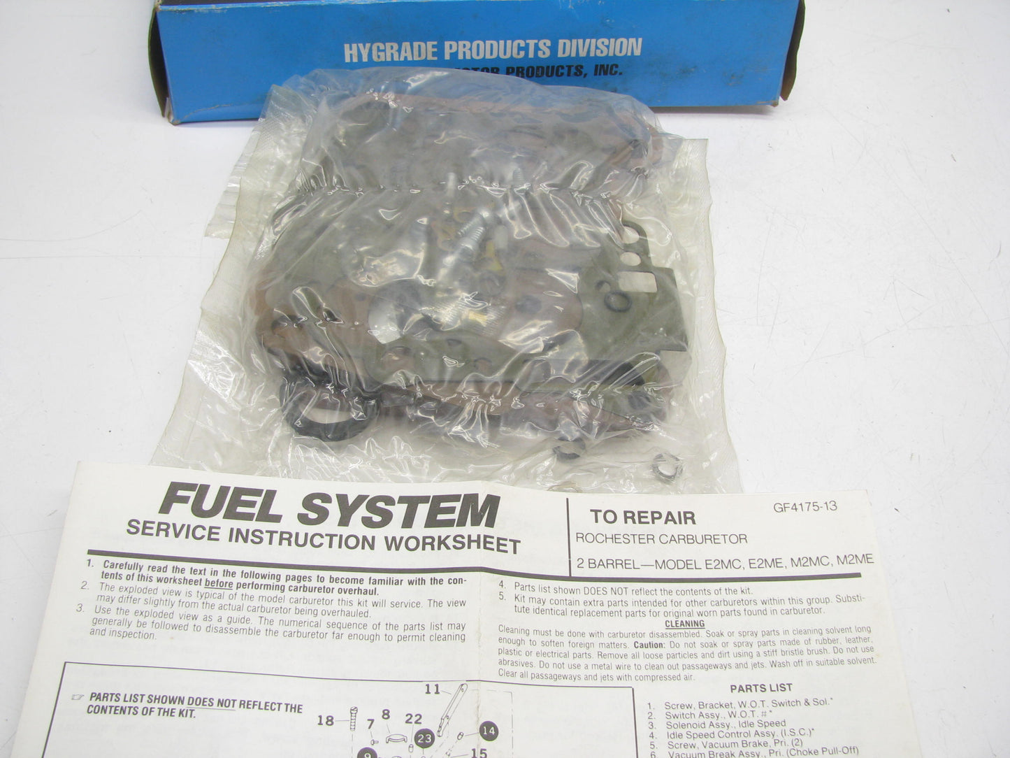 Hygrade 1228 Carburetor Rebuild Kit Rochester E2ME Buick Olds V6 3.8L