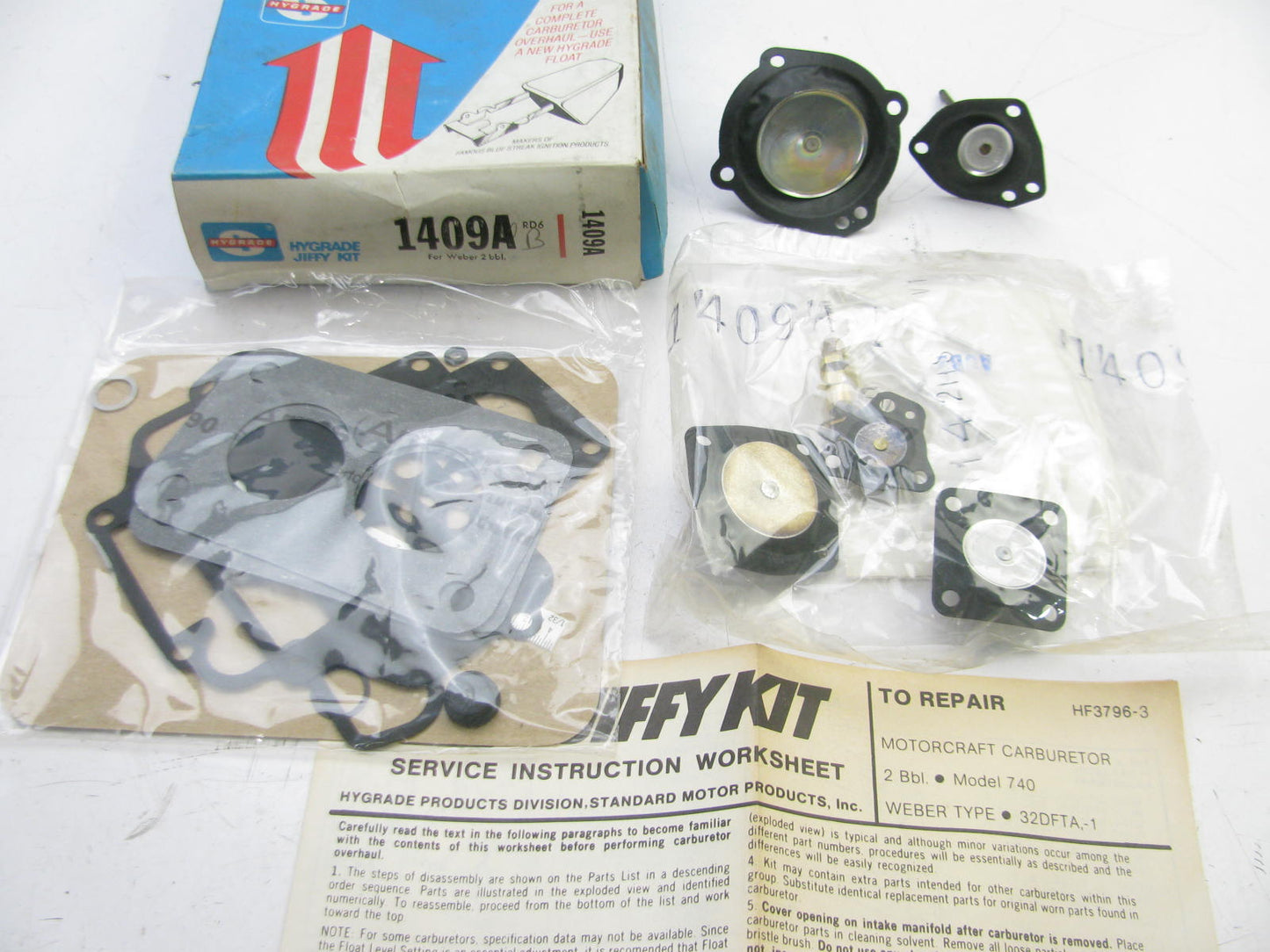 Standard Motor Products 1409B Carburetor Repair Kit Motorcraft Model 740 2bbl