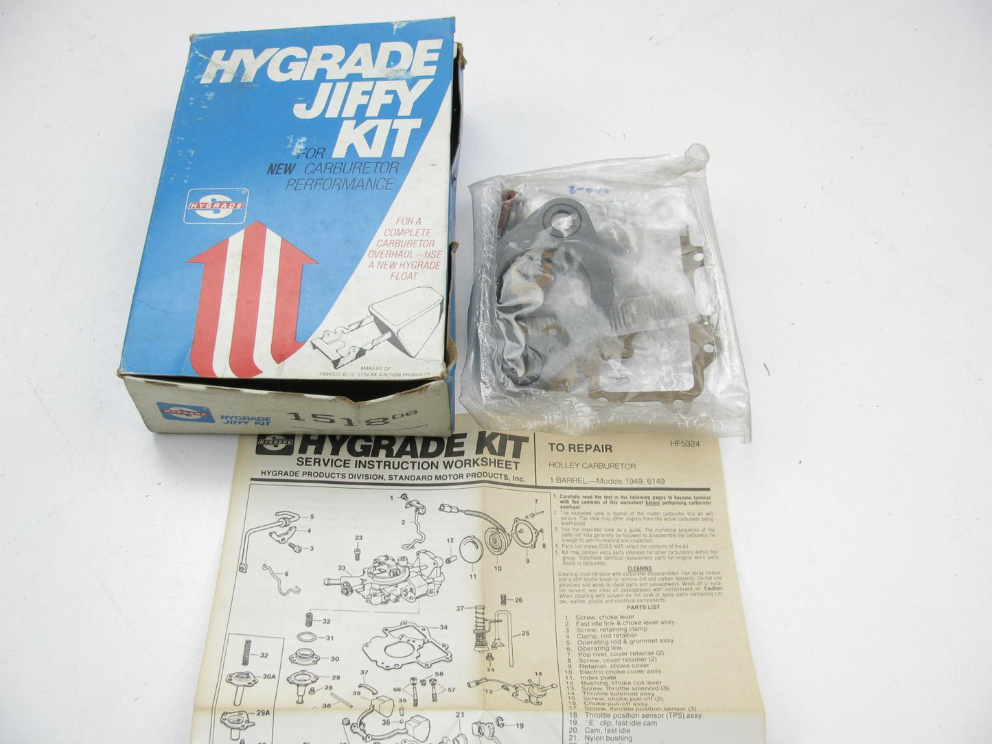 Hygrade 1518 Carburetor Rebuild Kit 1984 Ford 2.3L For Holley-Weber 1949 6149