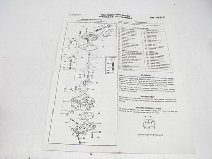 Hygrade 1657 Carburetor Rebuild Kit For MERCRUISER ROCHESTER 4-BBL #1397-8952