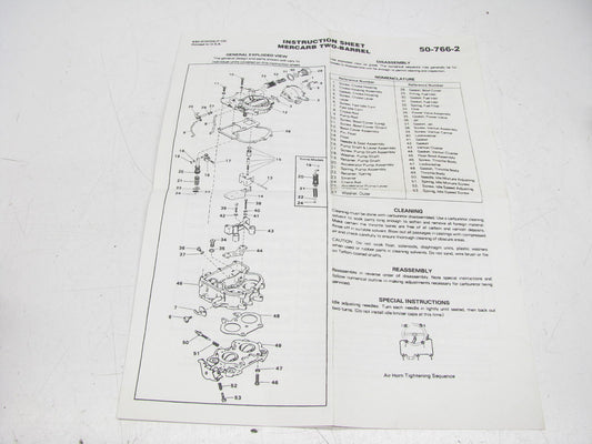 Hygrade 1657 Carburetor Rebuild Kit For MERCRUISER ROCHESTER 4-BBL #1397-8952