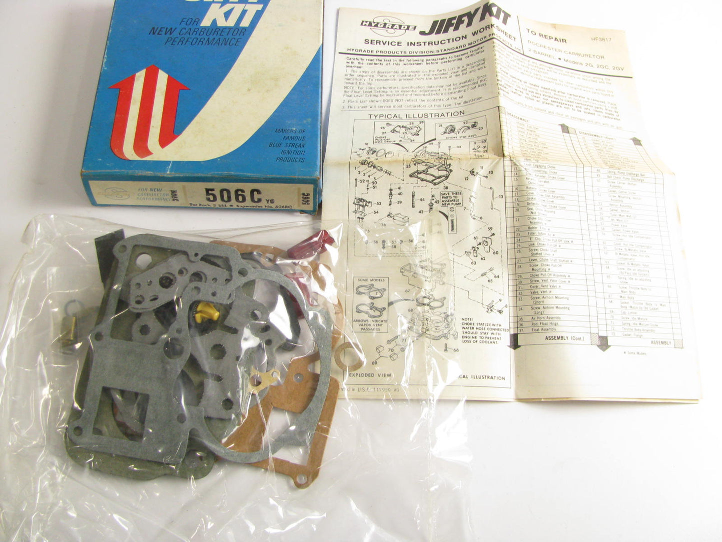1972 Pontiac 350 400 V8 Rochester 2GV, 2GC 2-BBL Carburetor Rebuild Kit  HYGRADE