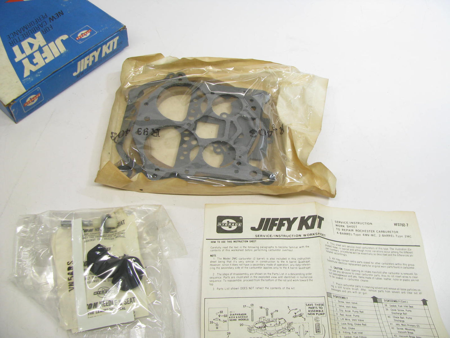 Hygrade 634 Carburetor Rebuild Kit - Carter 4-BBL C-4 R-4 4MV 1973 Chevy 350 450