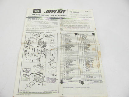 Hygrade 642 Carburetor Rebuild Kit 1973-1974 Pontiac Rochester 2-BBL 2G 2GC 2GV
