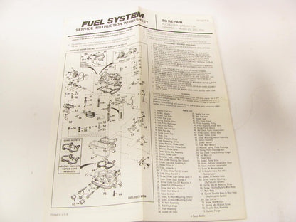 Hygrade 645A Carburetor Repair Kit - 1973 Chevy Checker GMC Rochester 2BBL