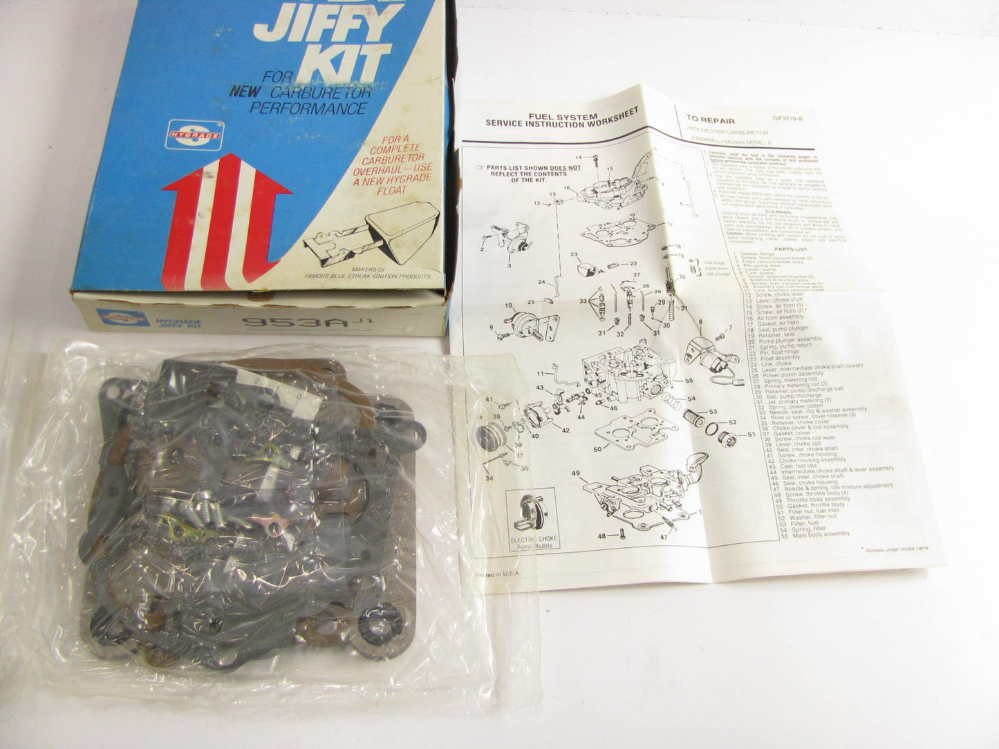 Hygrade 953A Carburetor Rebuild Kit 79-80 GM 3.8L Rochester 2-BBL M2MC M2ME E2ME