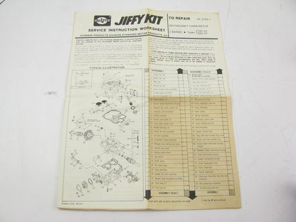 Hygrade 968 Carburetor Rebuild Kit Repairs Motorcraft Model 2700VV, 7200VV 2-BBL