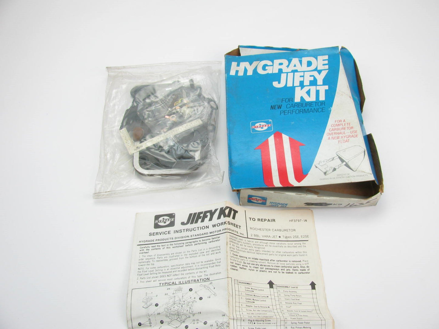 Hygrade 987 Carburetor Rebuild Kit 1979-80 Chevy 250 4.1L I6 2BBL 2SE Rochester