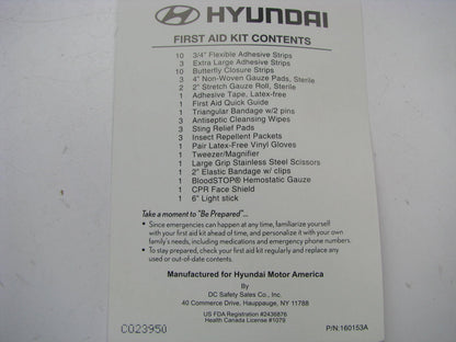 NEW GENUINE OEM 00083ADU00 First Aid Kit For Hyundai