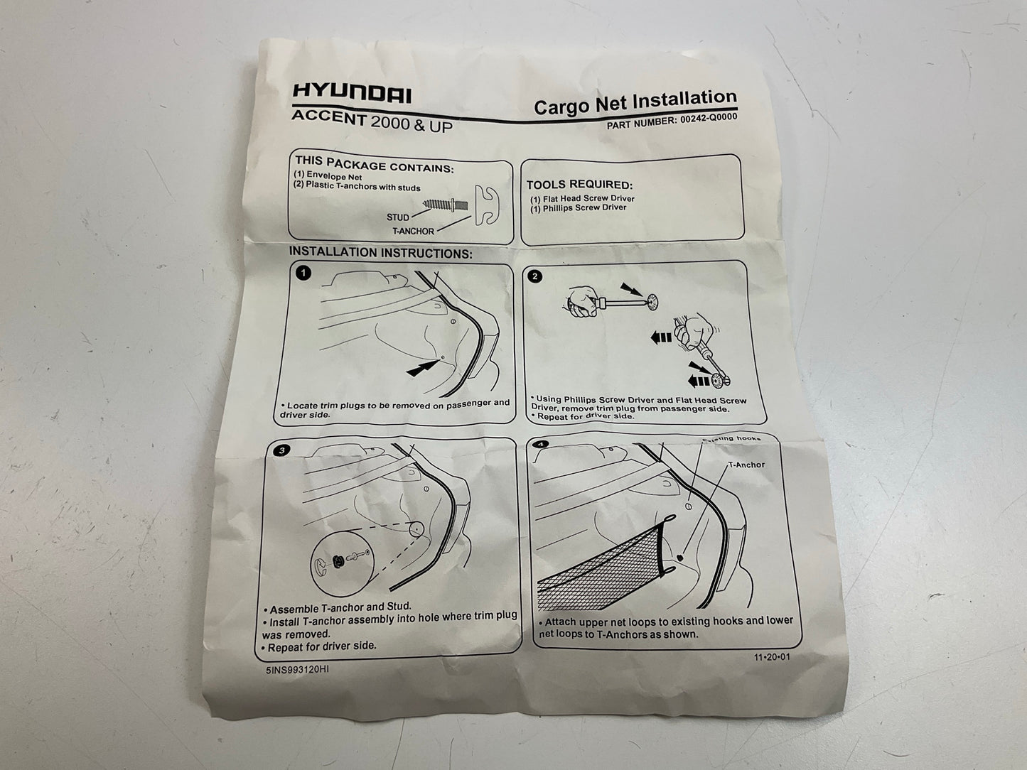 NEW Interior Organizer Cargo Storage Net For Hyundai Accent 00242Q0P00
