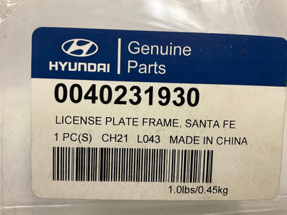 Missing Hardware - NEW License Plate Frame OEM For Hyundai Santa Fe 00402-31930