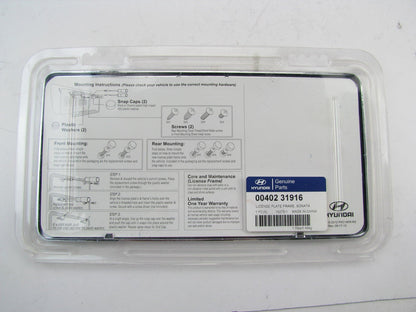 NEW - OEM 0040231916 Chrome License Plate Frame For 2009-2024 Hyundai Sonata