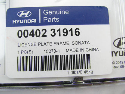 NEW - OEM 0040231916 Chrome License Plate Frame For 2009-2024 Hyundai Sonata