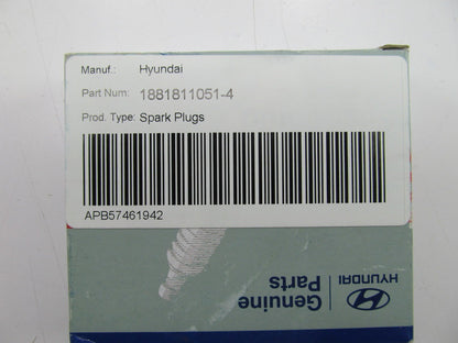 (4) GENUINE Spark Plugs OEM For Hyundai  1881811051