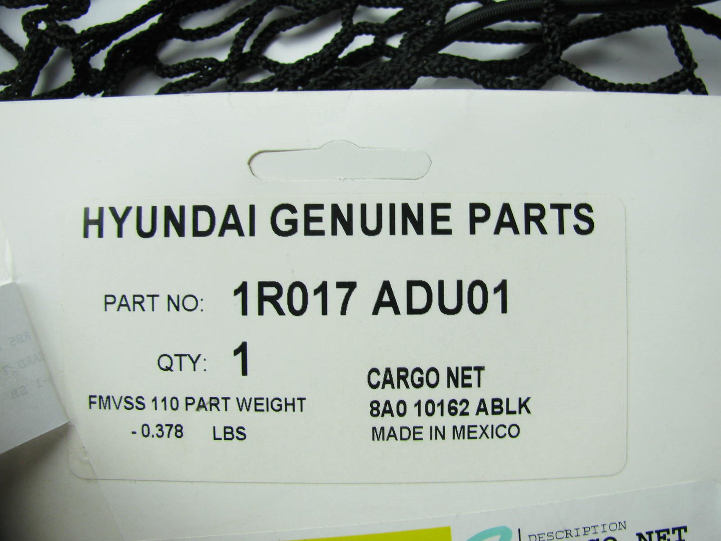 Genuine For 2012-2016 Hyundai Accent 5-Door SEDAN Rear Cargo Luggage Mesh Net