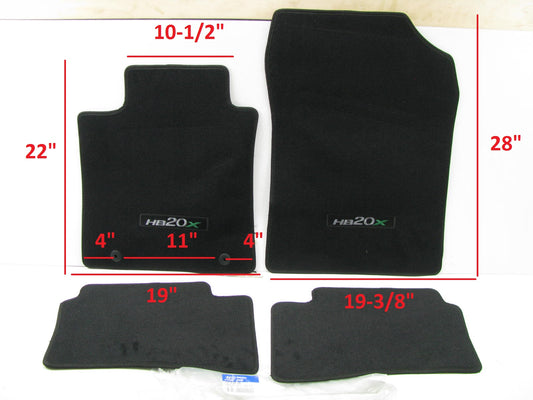 UNIVERSAL 4 Piece Black Floor Mat Set OEM For Hyundai 1SF14AC100 SEE DIMENSIONS