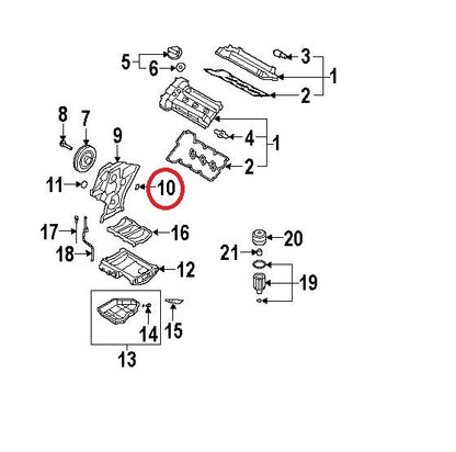 Engine Timing Cover Gasket Right Side OEM For Hyundai 213543C520