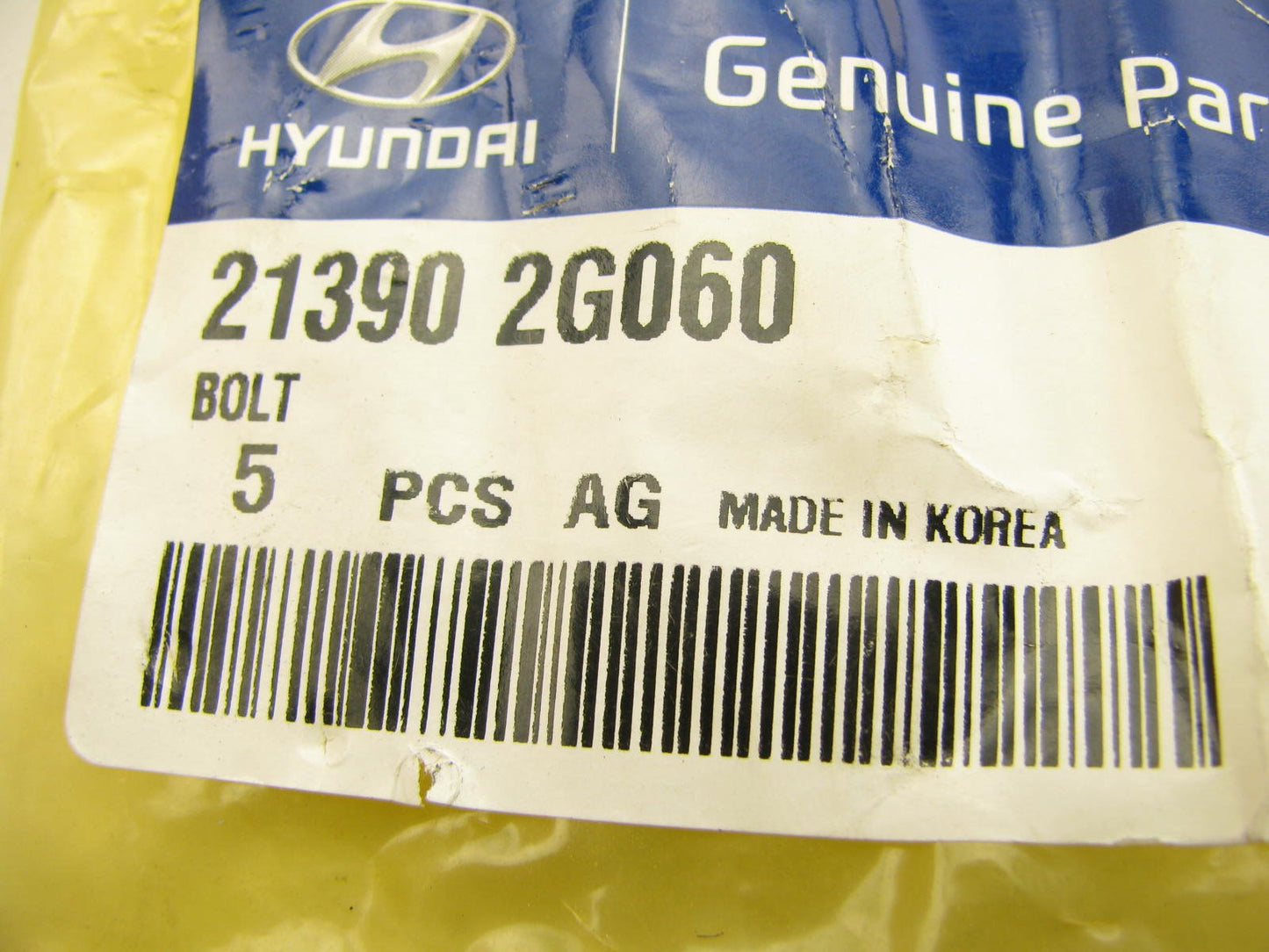 (5) NEW GENUINE OEM Rear Oil Pump / Balance Shaft Bolts For Hyundai 213902G060