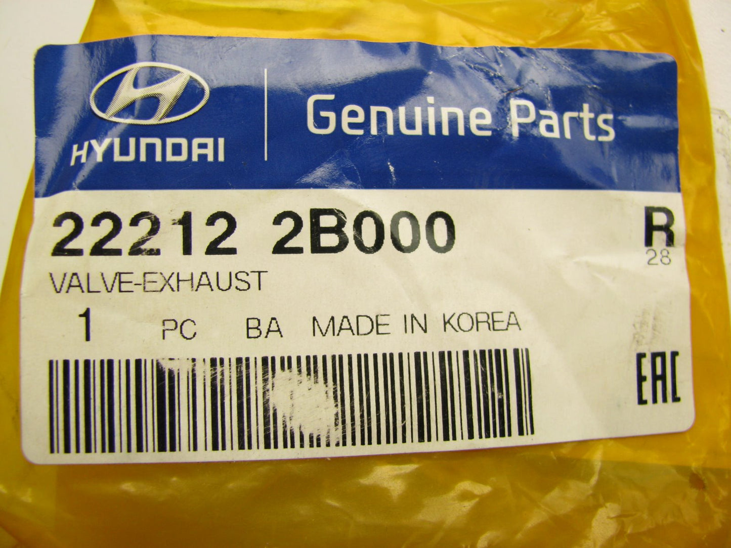 (1) New Genuine Engine Exhaust Valve OEM For Hyundai 1.6L DOHC  222122B000