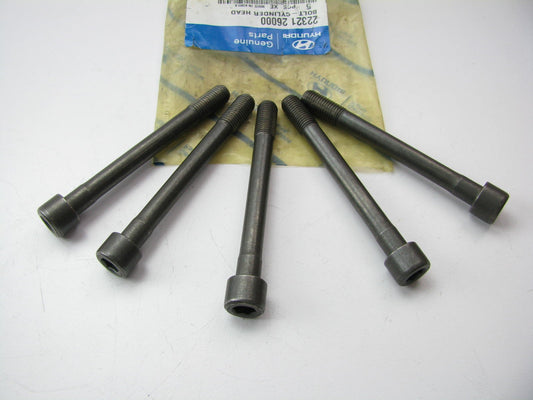 (5 Pcs Pack) New Genuine Engine Cylinder Head Bolts OEM For Hyundai 2232126000