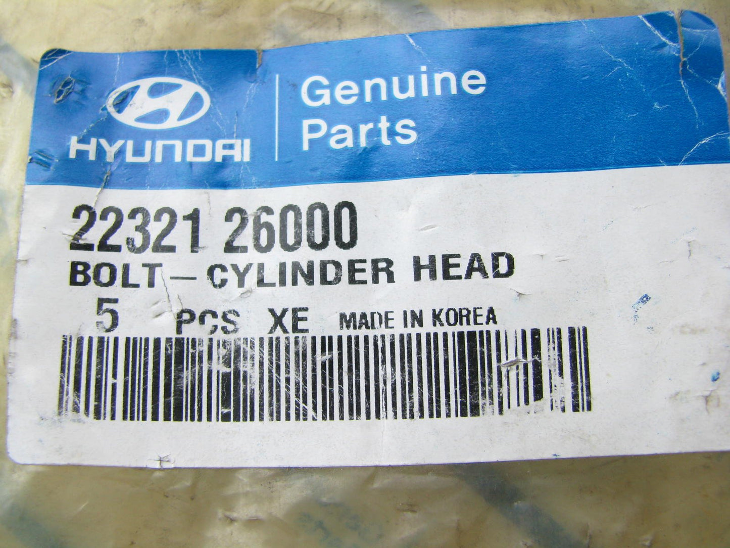(5 Pcs Pack) New Genuine Engine Cylinder Head Bolts OEM For Hyundai 2232126000
