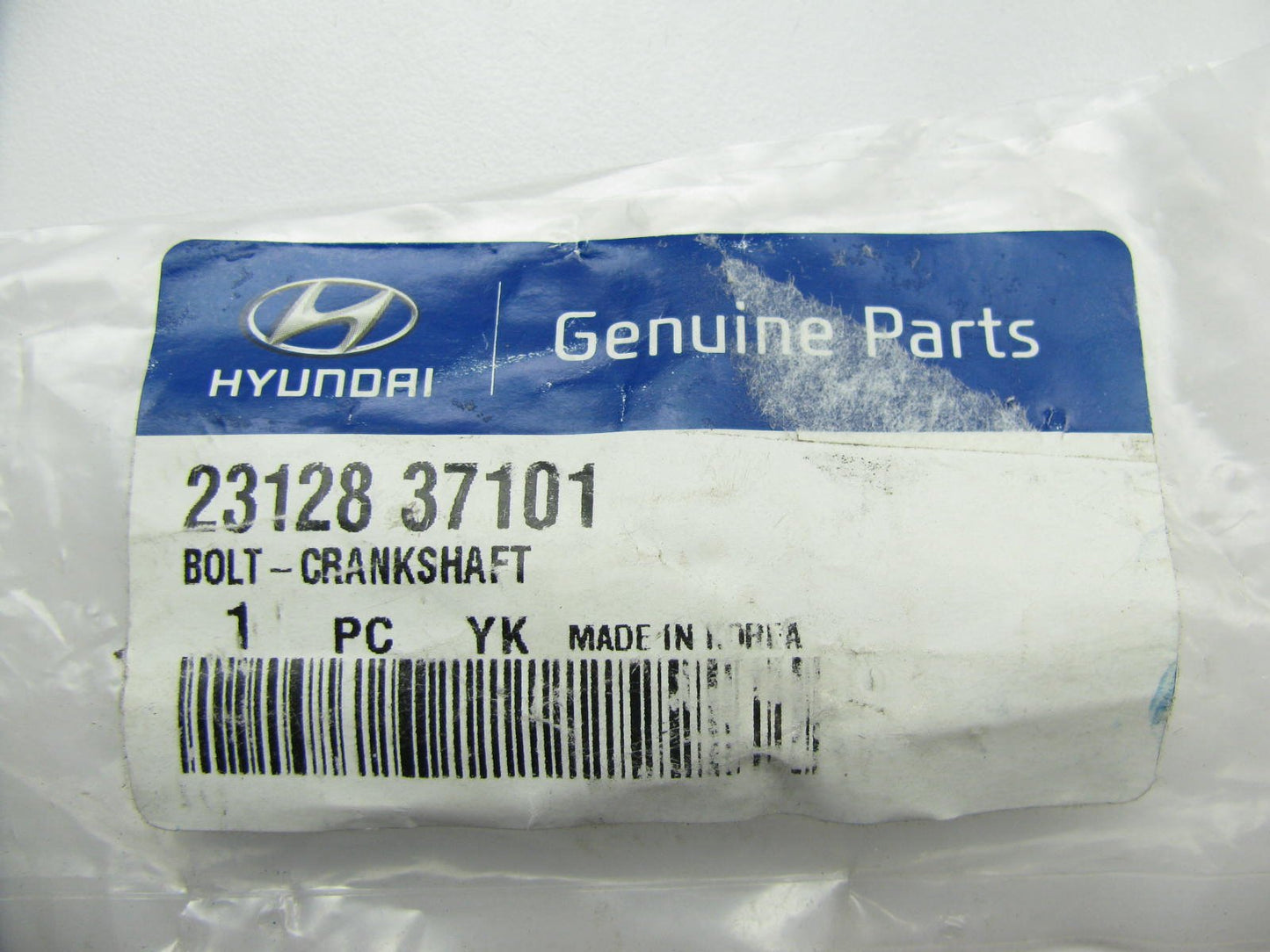 NEW - OEM 2312837101 Engine Crankshaft Pulley Bolt For 2003-2008 Tiburon 2.7L