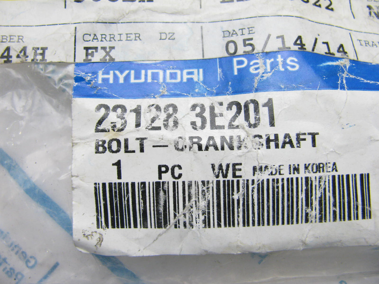 NEW Crankshaft Crank Pulley Bolt OEM For Hyundai 231283E201