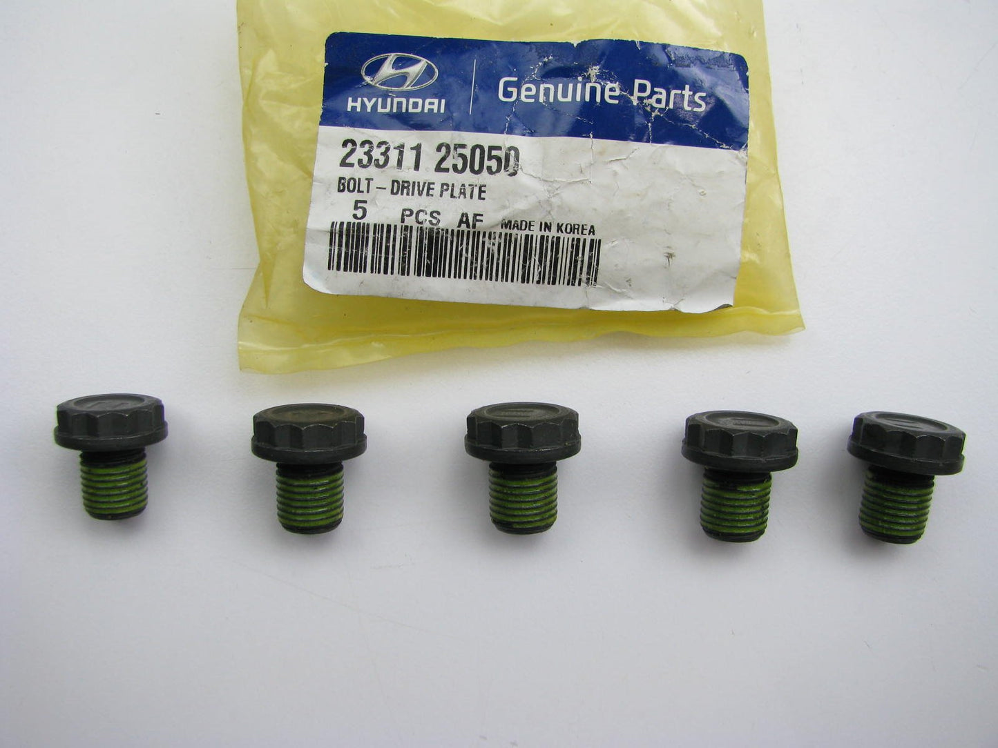 (5) NEW - OEM Engine Flexplate Bolts For Hyundai 2331125050 W/ AUTO TRANS.