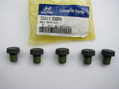 (5) NEW - OEM Engine Flexplate Bolts For Hyundai 2331125050 W/ AUTO TRANS.