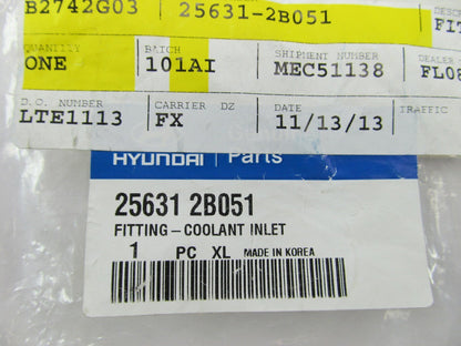 NEW GENUINE Water Inlet Coolant Fitting OEM For Hyundai 25631-2B051