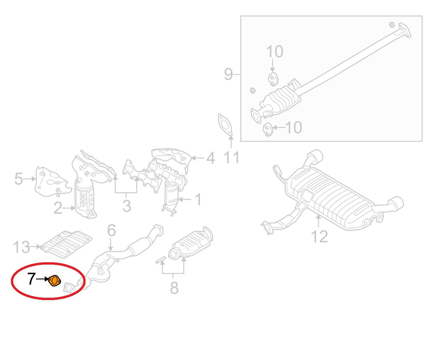 New Exhaust Pipe Flange To Manifold Gasket OEM For 2003-2009 Hyundai 2.7L V6