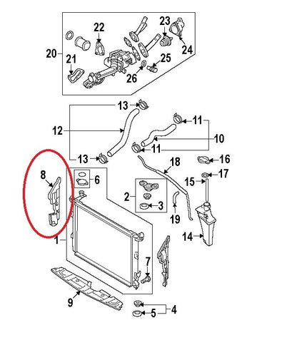 New Radiator Support RIGHT Side Air Shield Baffle Plate OEM For 2014 Genesis